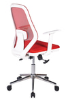 Ofisbazaar Dali Beyaz Fileli Çalışma Koltuğu | Ergonomik Şef Ve Toplantı Koltuğu Kırmızı