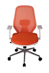 Ofisbazaar Dali Beyaz Fileli Çalışma Koltuğu | Ergonomik Şef Ve Toplantı Koltuğu Turuncu