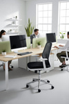 Ofisbazaar Dali Beyaz Fileli Çalışma Koltuğu | Ergonomik Şef Ve Toplantı Koltuğu Siyah Fileli