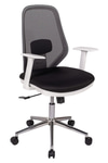 Ofisbazaar Dali Beyaz Fileli Çalışma Koltuğu | Ergonomik Şef Ve Toplantı Koltuğu Siyah Fileli