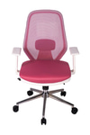 Ofisbazaar Dali Beyaz Fileli Çalışma Koltuğu | Ergonomik Şef Ve Toplantı Koltuğu Pembe
