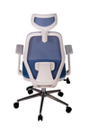 Ofisbazaar Dali Beyaz Fileli Yönetici Koltuğu | Ergonomik Başlıklı Ofis Koltuğu Açık Mavi