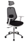 Ofisbazaar Dali Beyaz Fileli Yönetici Koltuğu | Ergonomik Başlıklı Ofis Koltuğu Siyah Fileli