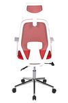Ofisbazaar Dali Beyaz Fileli Yönetici Koltuğu | Ergonomik Başlıklı Ofis Koltuğu Kırmızı