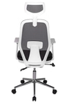 Ofisbazaar Dali Beyaz Fileli Yönetici Koltuğu | Ergonomik Başlıklı Ofis Koltuğu Siyah Fileli