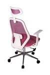 Ofisbazaar Dali Beyaz Fileli Yönetici Koltuğu | Ergonomik Başlıklı Ofis Koltuğu Pembe