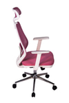 Ofisbazaar Dali Beyaz Fileli Yönetici Koltuğu | Ergonomik Başlıklı Ofis Koltuğu Pembe