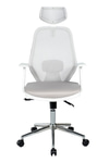 Ofisbazaar Dali Beyaz Fileli Yönetici Koltuğu | Ergonomik Başlıklı Ofis Koltuğu Gri
