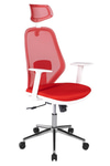 Ofisbazaar Dali Beyaz Fileli Yönetici Koltuğu | Ergonomik Başlıklı Ofis Koltuğu Kırmızı