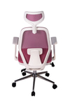 Ofisbazaar Dali Beyaz Fileli Yönetici Koltuğu | Ergonomik Başlıklı Ofis Koltuğu Pembe