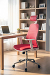 Ofisbazaar Dali Beyaz Fileli Yönetici Koltuğu | Ergonomik Başlıklı Ofis Koltuğu Kırmızı