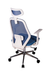 Ofisbazaar Dali Beyaz Fileli Yönetici Koltuğu | Ergonomik Başlıklı Ofis Koltuğu Açık Mavi