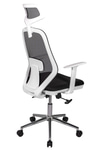 Ofisbazaar Dali Beyaz Fileli Yönetici Koltuğu | Ergonomik Başlıklı Ofis Koltuğu Siyah Fileli