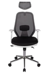 Ofisbazaar Dali Beyaz Fileli Yönetici Koltuğu | Ergonomik Başlıklı Ofis Koltuğu Siyah Fileli