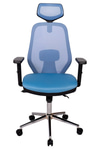 Ofisbazaar Dali Fileli Yönetici Koltuğu | Ergonomik Başlıklı Ofis Koltuğu Açık Mavi