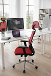 Ofisbazaar Dali Fileli Yönetici Koltuğu | Ergonomik Başlıklı Ofis Koltuğu Kırmızı