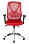 Ofisbazaar Dolphin Siyah Fileli Çalışma Koltuğu | Ergonomik Şef Ve Toplantı Koltuğu Kırmızı