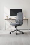 Ofisbazaar Lavander Fileli Çalışma Koltuğu | Ergonomik Şef Ve Toplantı Koltuğu Gri