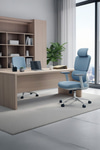 Ofisbazaar Ocean Premium Ergonomik Yönetici Koltuğu | Başlıklı Ve Bel Ayarlı Ofis Koltuğu Mavi