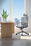 Ofisbazaar Rose Manager Ergonomik Fileli Yönetici Koltuğu | Ergonomik Başlıklı Ofis Koltuğu Gri