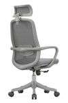 Ofisbazaar Rose Manager Ergonomik Fileli Yönetici Koltuğu | Ergonomik Başlıklı Ofis Koltuğu Gri