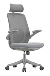 Ofisbazaar Sakura Ergonomik Fileli Yönetici Koltuğu | Başlıklı Ofis Ve Çalışma Koltuğu Gri