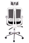 Ofisbazaar UP Beyaz Fileli Yönetici Koltuğu | Ergonomik Başlıklı Ofis Koltuğu Siyah Fileli