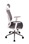 Ofisbazaar UP Beyaz Fileli Yönetici Koltuğu | Ergonomik Başlıklı Ofis Koltuğu Desenli Gri