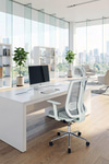 Ofisbazaar UP Beyaz Fileli Yönetici Koltuğu | Ergonomik Başlıklı Ofis Koltuğu Gri