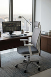 Ofisbazaar UP Beyaz Fileli Yönetici Koltuğu | Ergonomik Başlıklı Ofis Koltuğu Desenli Gri