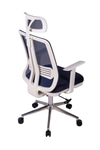 Ofisbazaar UP Beyaz Fileli Yönetici Koltuğu | Ergonomik Başlıklı Ofis Koltuğu Lacivert