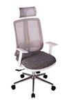 Ofisbazaar UP Beyaz Fileli Yönetici Koltuğu | Ergonomik Başlıklı Ofis Koltuğu Desenli Gri