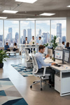 Ofisbazaar UP Beyaz Fileli Yönetici Koltuğu | Ergonomik Başlıklı Ofis Koltuğu Desenli Gri