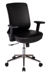 Ofisbazaar UP Deri Çalışma Koltuğu | Ergonomik Şef Ve Toplantı Koltuğu Martin 01- Siyah Deri
