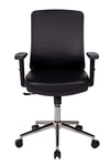 Ofisbazaar UP Deri Çalışma Koltuğu | Ergonomik Şef Ve Toplantı Koltuğu Martin 01- Siyah Deri