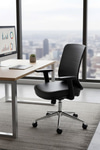 Ofisbazaar UP Deri Çalışma Koltuğu | Ergonomik Şef Ve Toplantı Koltuğu Martin 06- Gri Deri