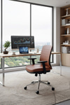 Ofisbazaar UP Deri Çalışma Koltuğu | Ergonomik Şef Ve Toplantı Koltuğu Martin09 Kahverengi Deri