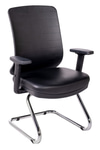 Ofisbazaar UP Deri Misafir Koltuğu | Ergonomik Toplantı Ve Bekleme Koltuğu Martin 01- Siyah Deri