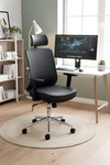 Ofisbazaar UP Deri Yönetici Koltuğu | Ergonomik Ve Modern Tasarım Martin 06- Gri Deri