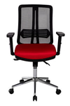 Ofisbazaar UP Fileli Çalışma Koltuğu | Ergonomik Şef Ve Toplantı Koltuğu Siyah Fileli / Kırmızı
