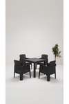 Sandalie Apex 80x80 4 Kişilik Minderli Bahçe&Balkon&Teras Mobilyası – Antrasit