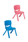 Sandalie Junior 2 Adet Ergonomik Konforlu Anaokulu Kreş Çocuk Sandalyesi - Mavi/Pembe
