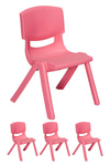 Sandalie Junior 4 Adet Ergonomik Konforlu Anaokulu Kreş Çocuk Sandalyesi - Pembe