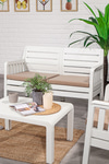 Sandalie Lara 2 1 1 S Bahçe Takımı Balkon - Bahçe - Teras Mobilyası / Beyaz