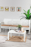 Sandalie Lara 3 1 1 S Bahçe Takımı Balkon - Bahçe - Teras Mobilyası / Beyaz