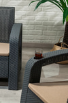 Sandalie Olimpos 2+1+1+s Balkon&teras Bahçe Mobilyası / Antrasit