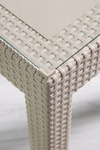 Sandalie Rattan 80x80 Camlı Cappucino Masa - Bahçe&balkon&teras