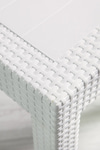 Sandalie Rattan 80x80 Camsız Beyaz Masa - Bahçe&balkon&teras
