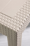 Sandalie Rattan 80x80 Camsız Cappucino Masa - Bahçe&balkon&teras