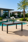 Sandalie Rattan 90x150 Camsız Antrasit Masa - Bahçe&balkon&teras